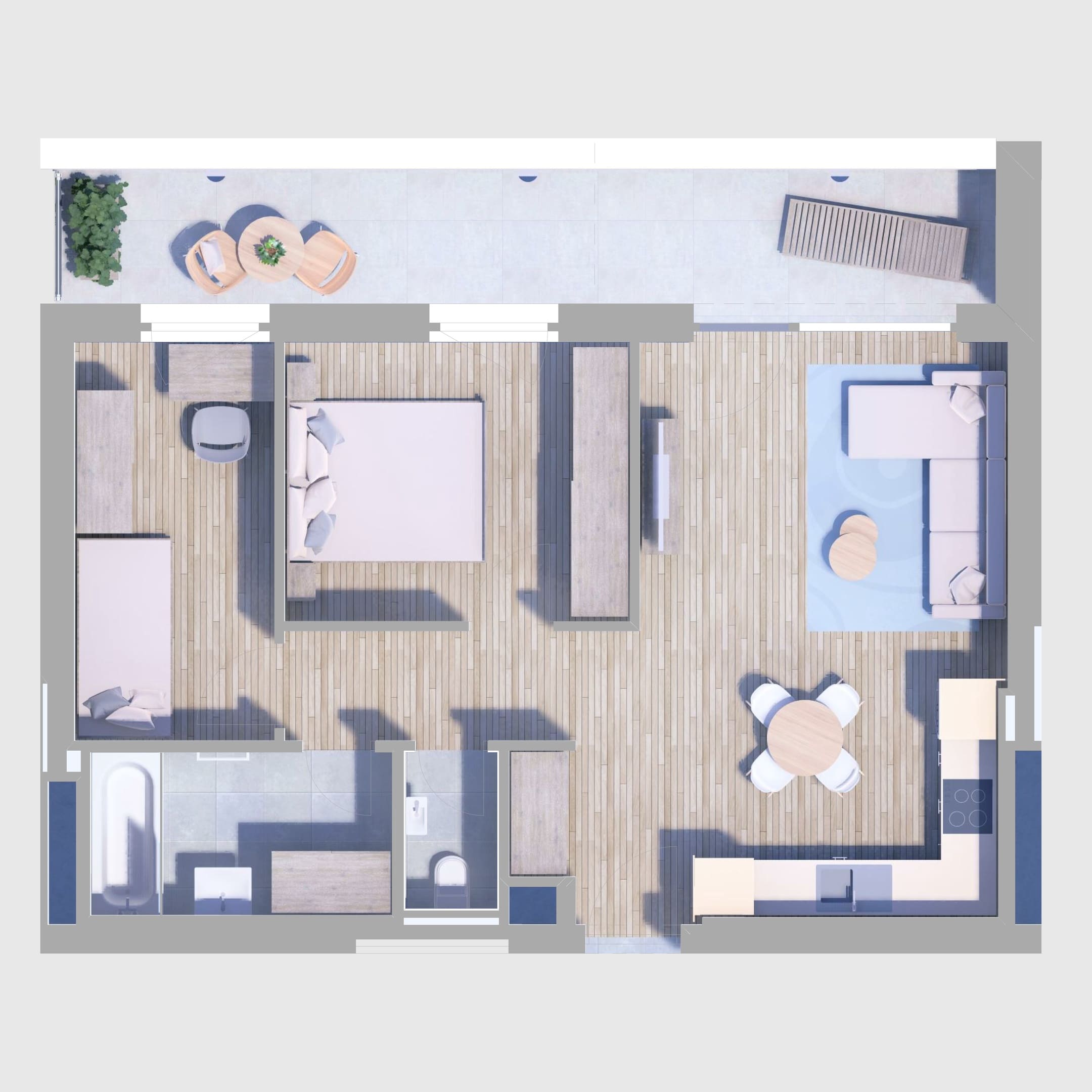 A22. lakás alaprajz