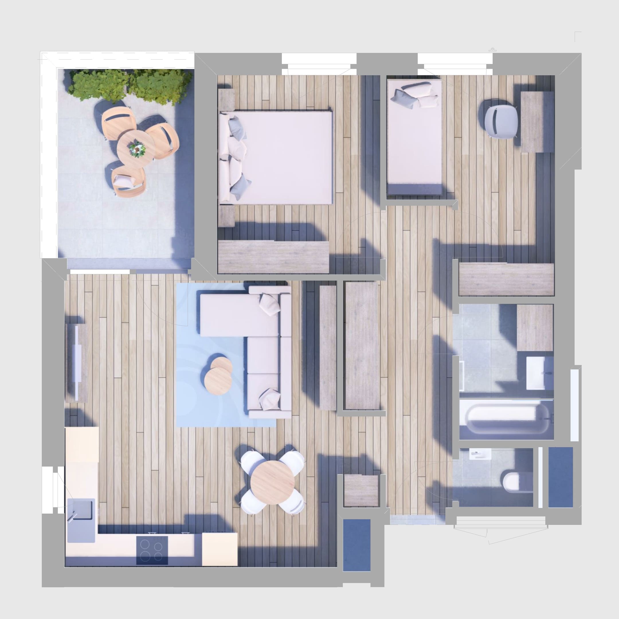 B22. lakás alaprajz