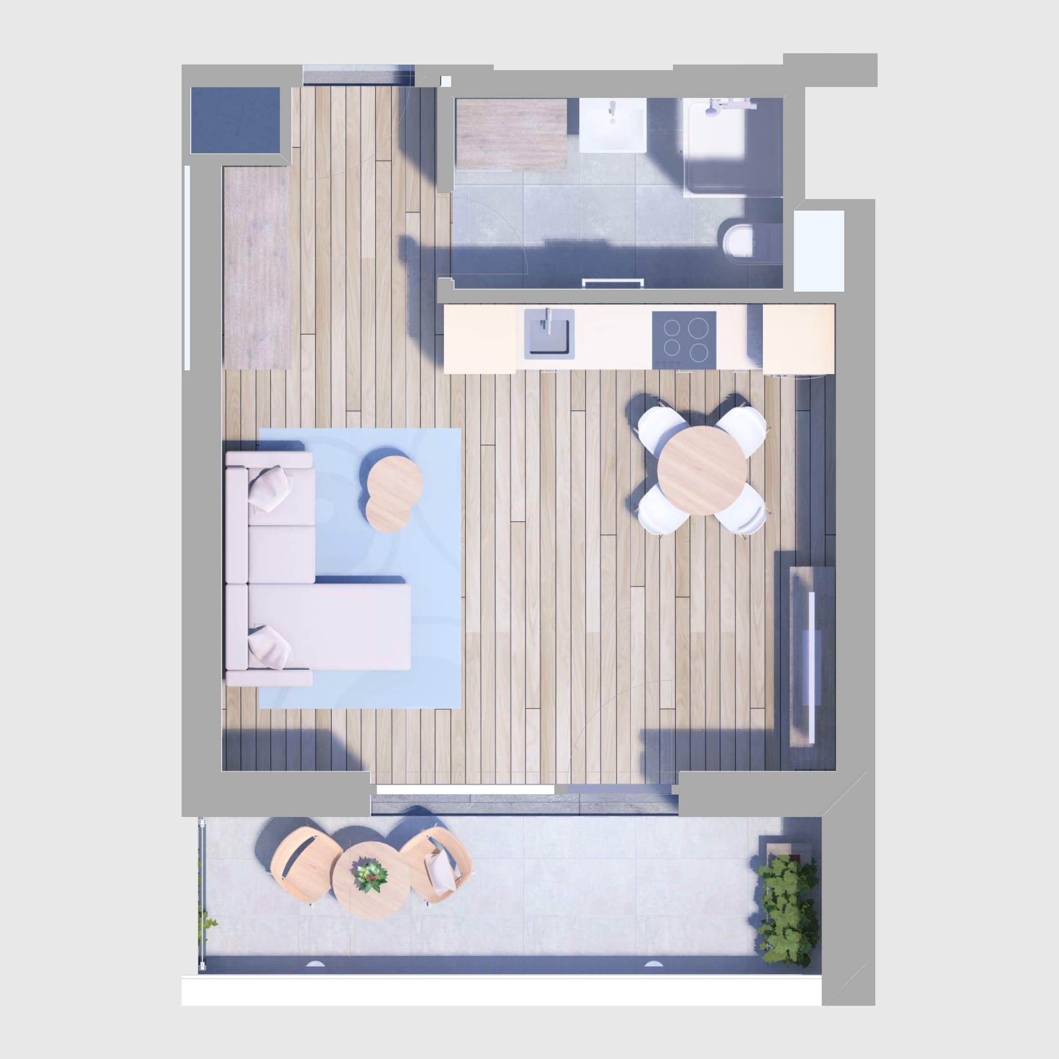 B28. lakás alaprajz