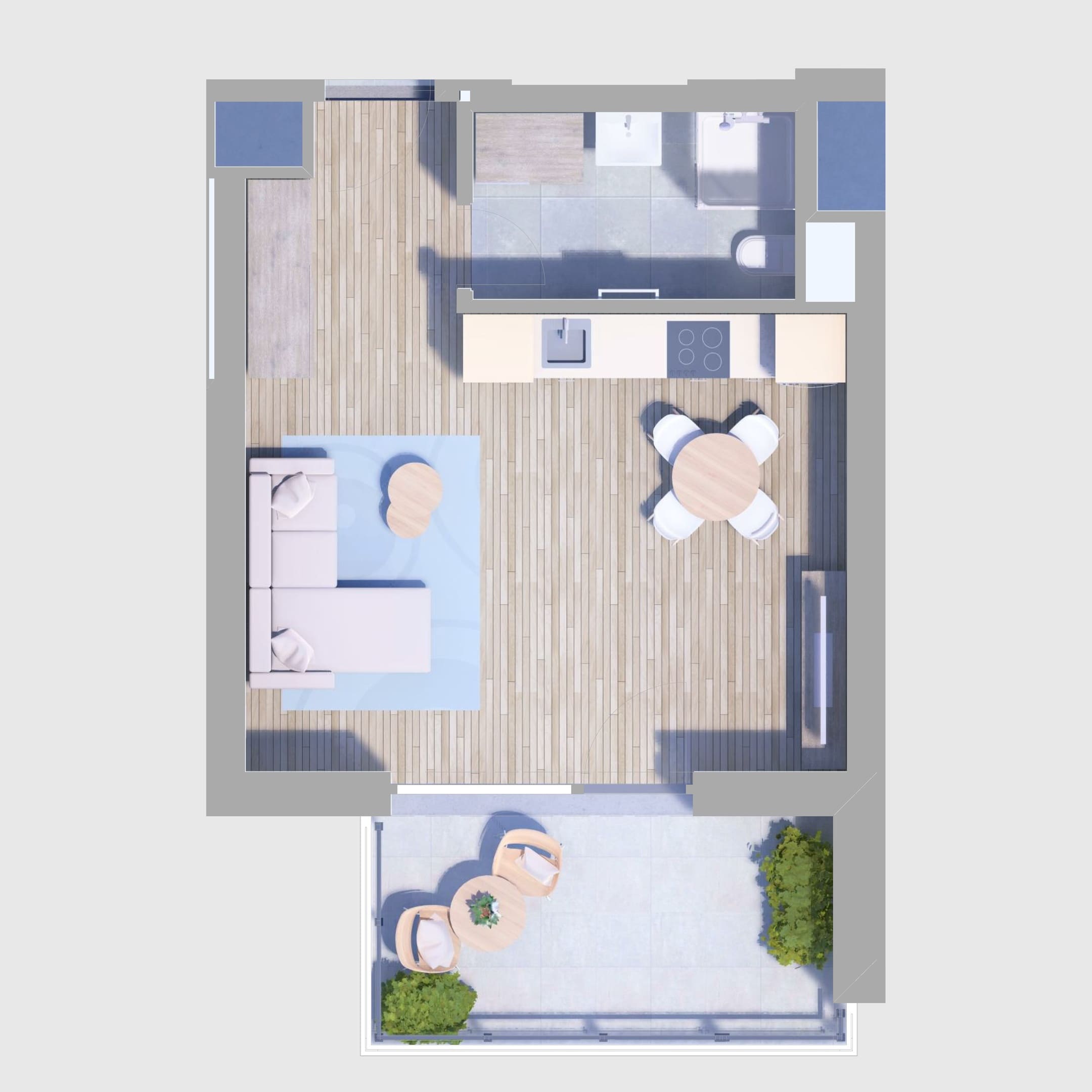 B38. lakás alaprajz