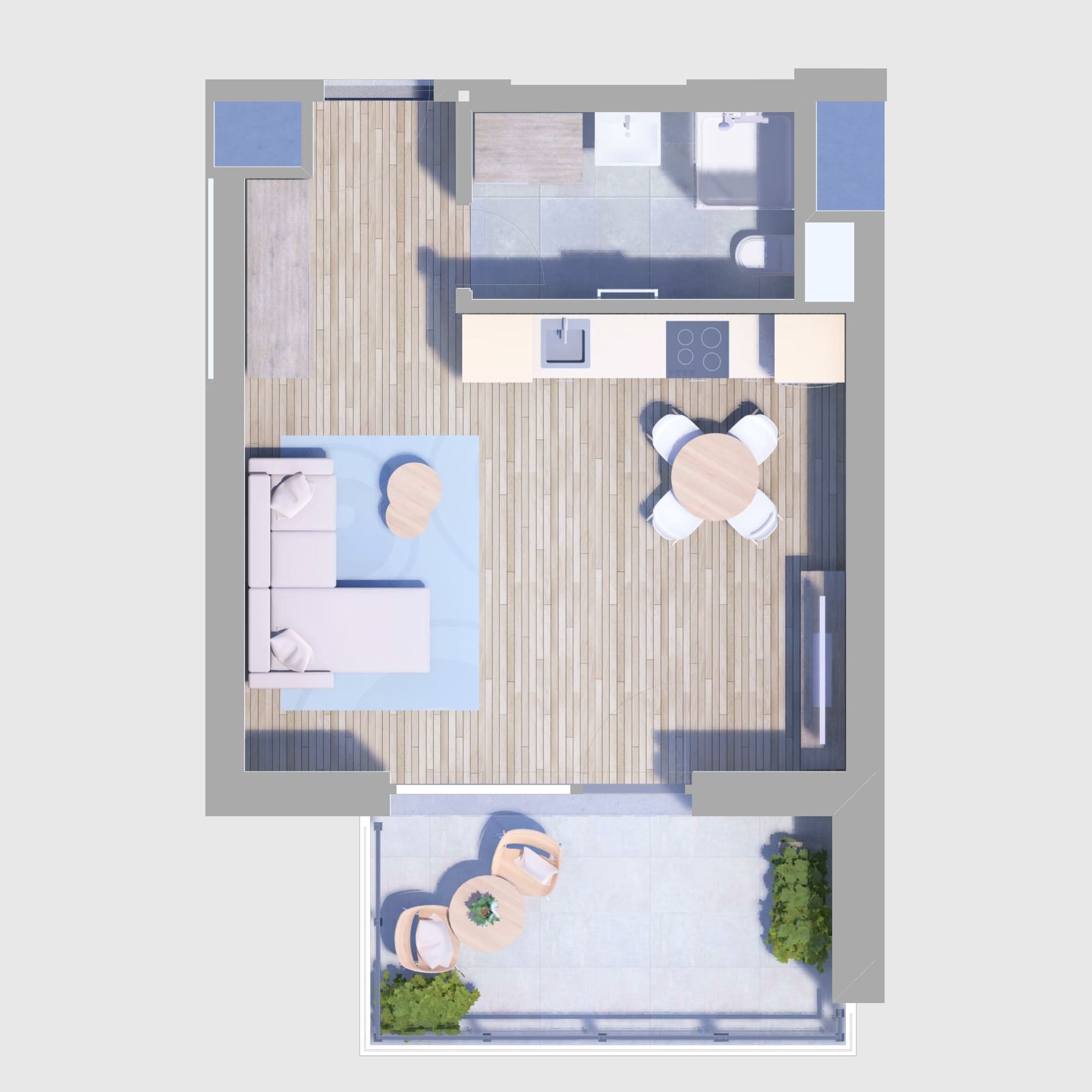 B58. lakás alaprajz