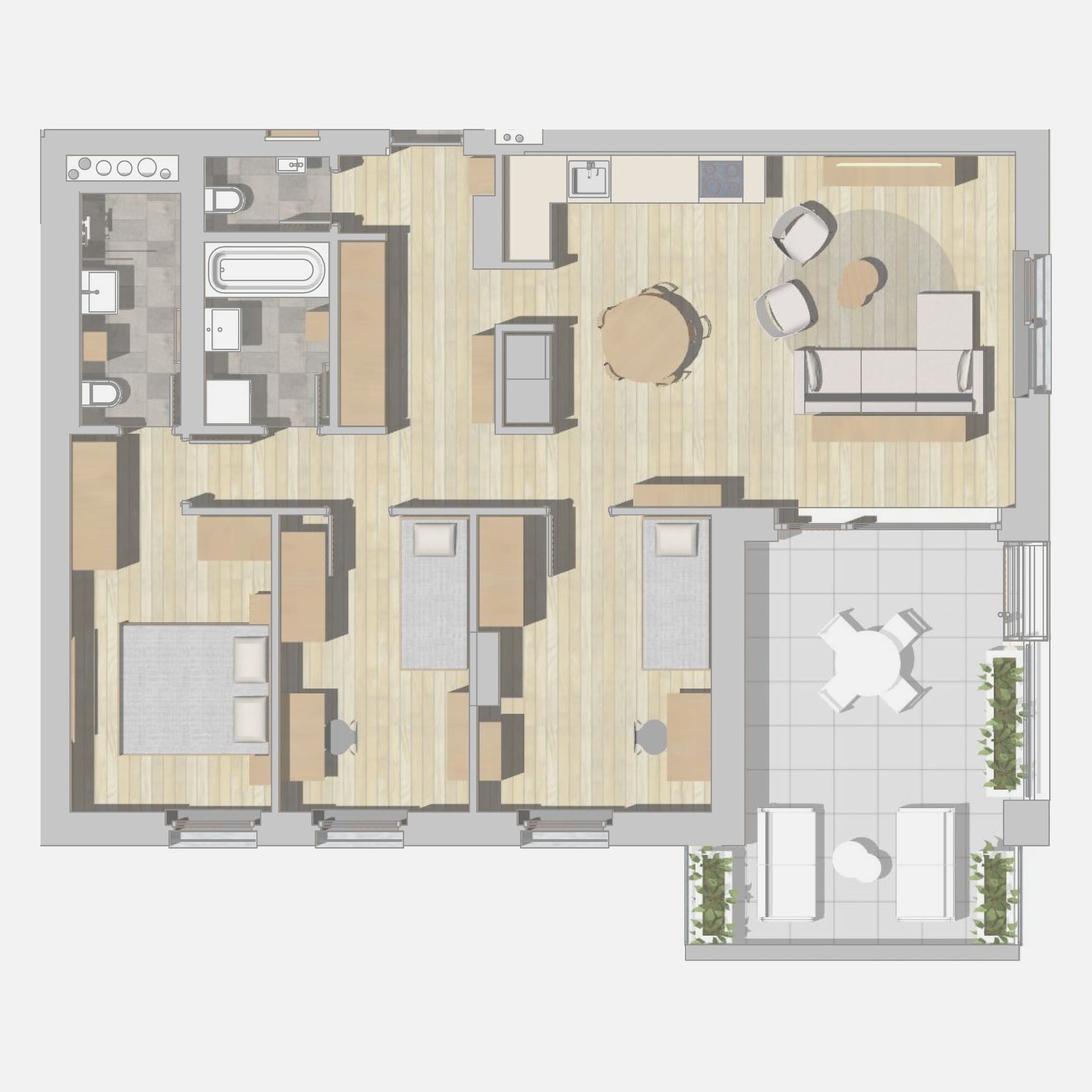 C112. lakás alaprajz