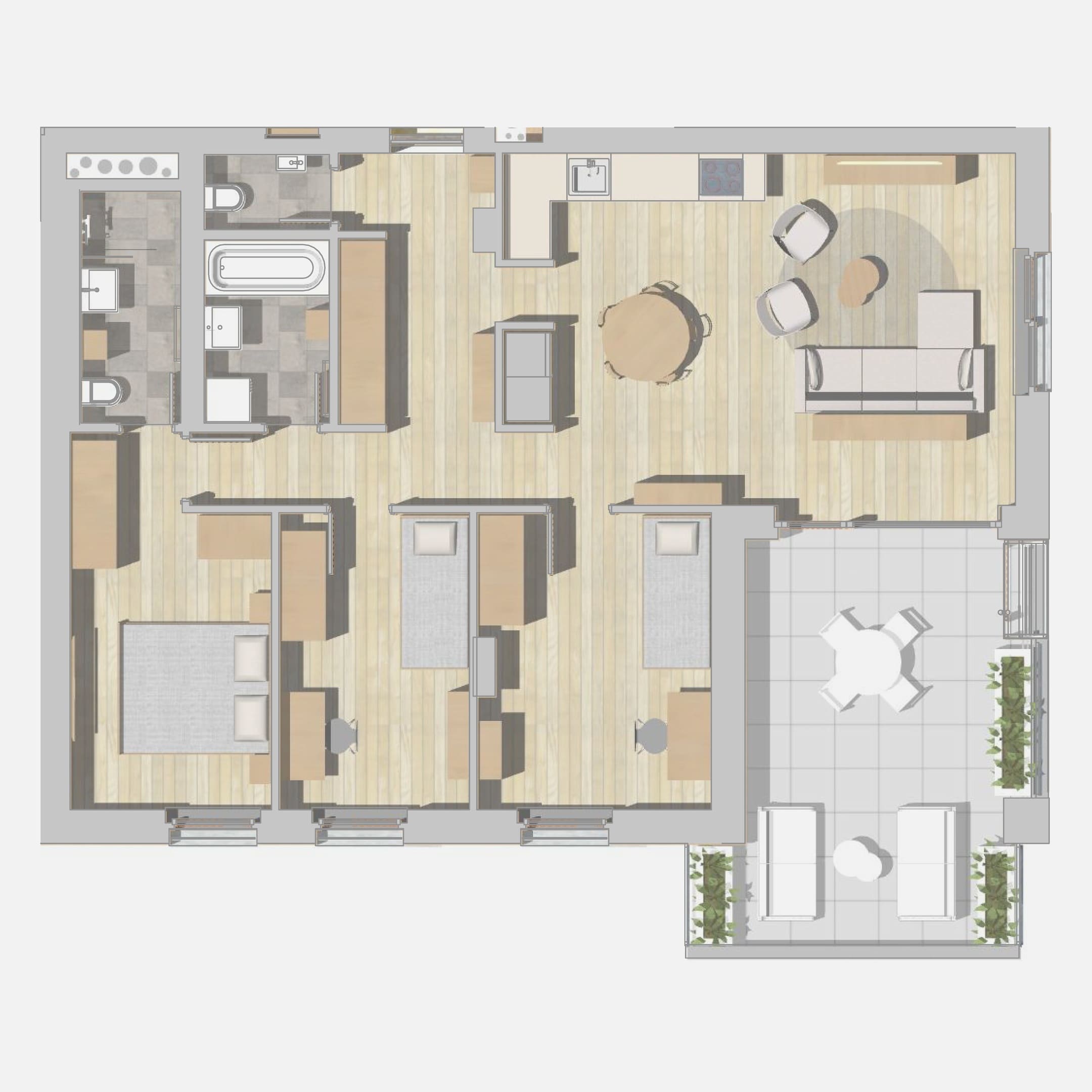 C412. lakás alaprajz